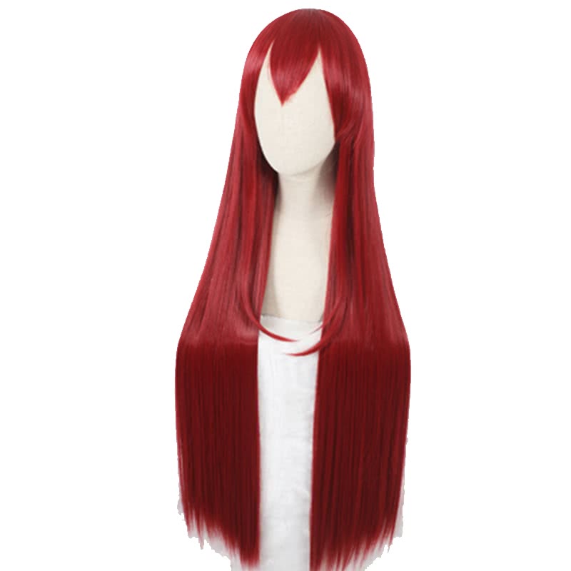 Steins;Gate 0 Kurisu Makise Crimson Straight Cosplay Wig - 100cm Synthetic High Temp Fiber