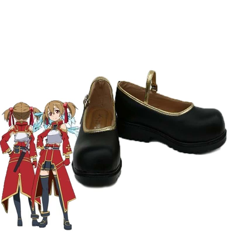 Sword Art Online Keiko Ayan (Silica) Cait Sith Black Cosplay Shoes - Any Size