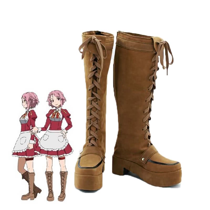 Sword Art Online Rika Shinozaki Brown Cosplay Shoes - Character Footwear