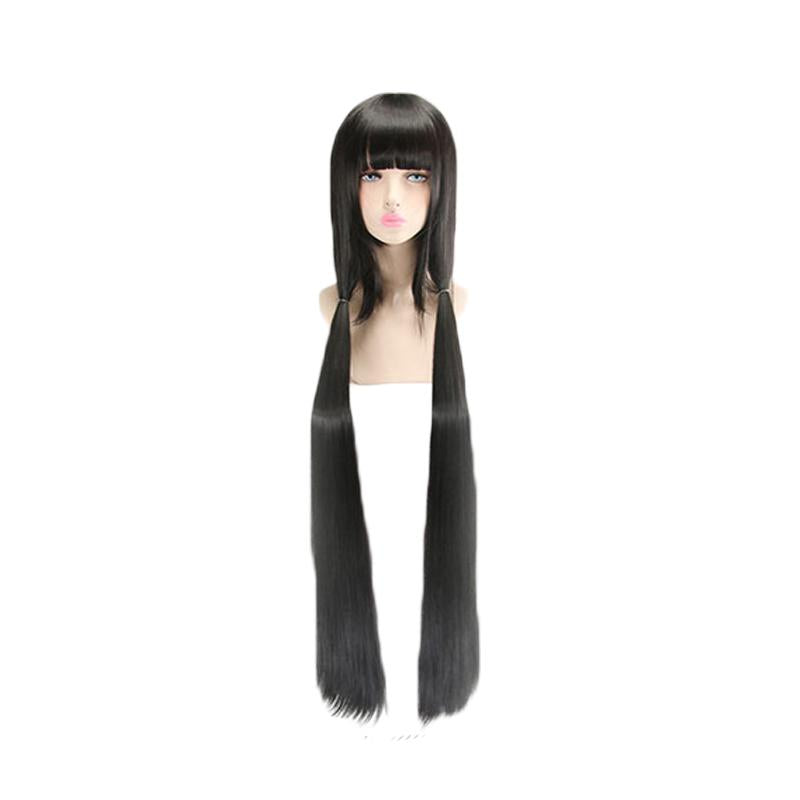 Danganronpa V3 Harukawa Maki Black Long Straight Cosplay Wig - 120cm Synthetic High Temp Fiber