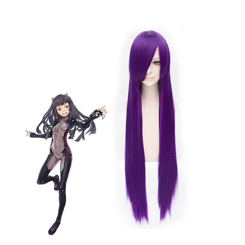 Guilty Crown Shirakiin Riricho Long Purple Straight Cosplay Wig - 100cm Heat Resistant Fiber