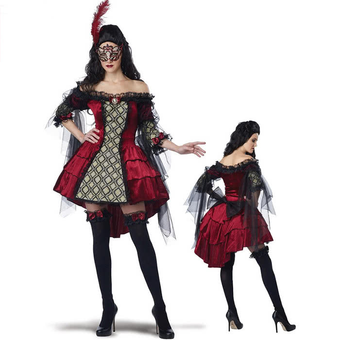 Cosplay Store Vampire Halloween Dress - Lady Costume with Mask