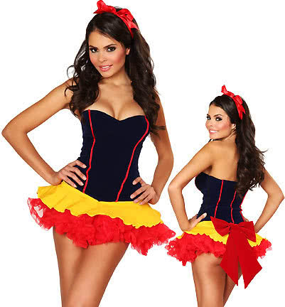 Rolecos Snow White Halloween Dress - Red Bowknot