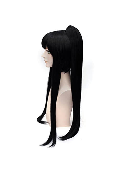 D.Gray-man Yu Kanda Long Black Straight Cosplay Wig - 100cm Heat Resistant Fiber