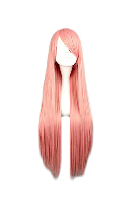 Pandora Hearts Charlotte Baskabiru Long Pink Straight Cosplay Wig - 80cm Heat Resistant Fiber