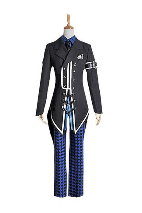 Amnesia Ikki Cosplay Costume - Blue Uniform Full Set with Gloves & Tie