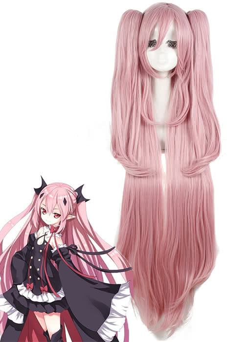 Seraph of the End Krul Tepes Long Light Pink Cosplay Wig - 115cm Synthetic High Temp Fiber