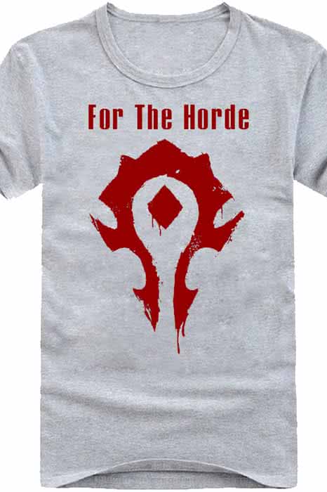 World of Warcraft Horde Grey Cotton T-Shirt - Short Sleeve Cosplay Top