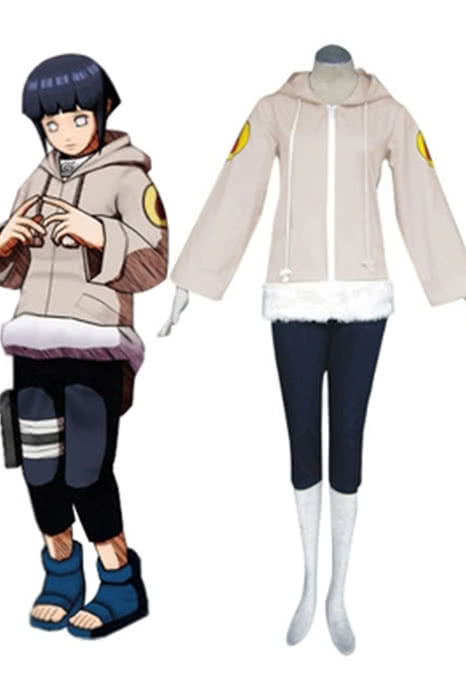 OROCOSPLAY Hinata Hyuga Pink Coat Blue Pants Set - Naruto
