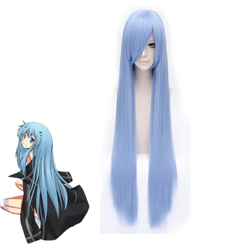 Hitman Reborn Bluebell Long Blue Straight Cosplay Wig - 100cm Heat Resistant Fiber