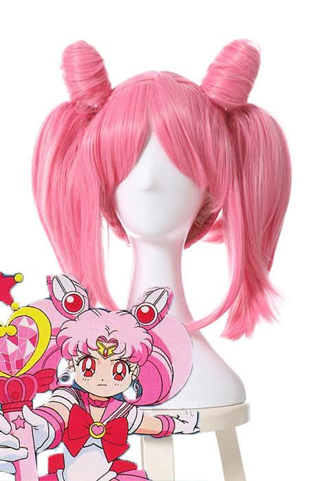 Rolecos Chibi Usa Cosplay Wig - Sailor Moon Pink 40cm