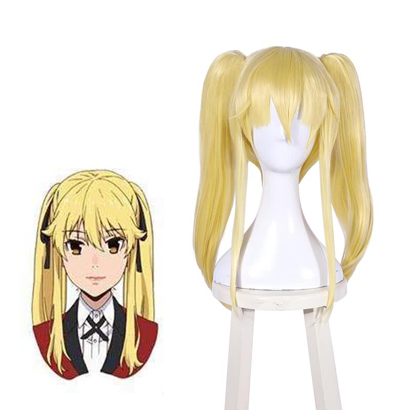 Rolecos Saotome Meari Cosplay Wig - Kakegurui Yellow 45cm