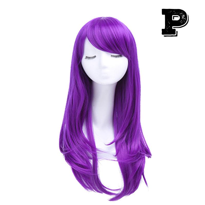65cm Long Universal Straight Cosplay Wig - 6 Colors Synthetic High Temp Fiber