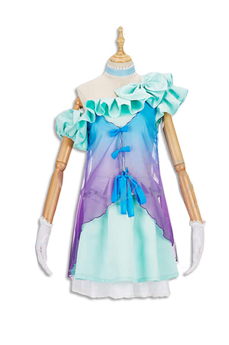 High Quality Anime Costumes Honoka Kōsaka Green Cosplay Dress - Love Live Yume No Tobira