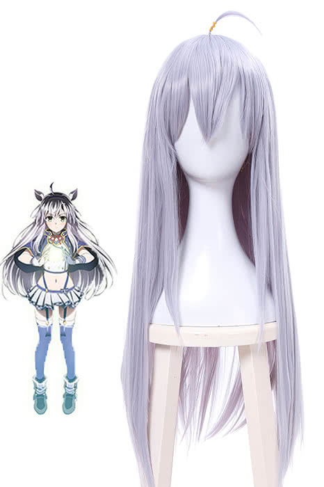 Akashic Records of Bastard Magic Instructor Sistine Fibel Mixed Silver Long Straight Cosplay Wig - 70cm