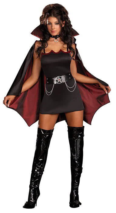 OROCOSPLAY Black Batgirl Halloween Costume - Wine Red Edge