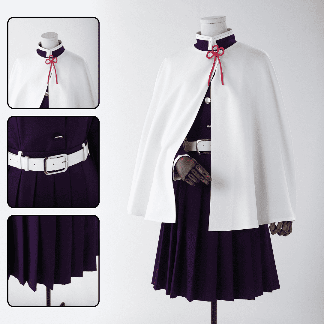 Cosplay Store Anime Warrior Costume - Black Uniform with White Cape