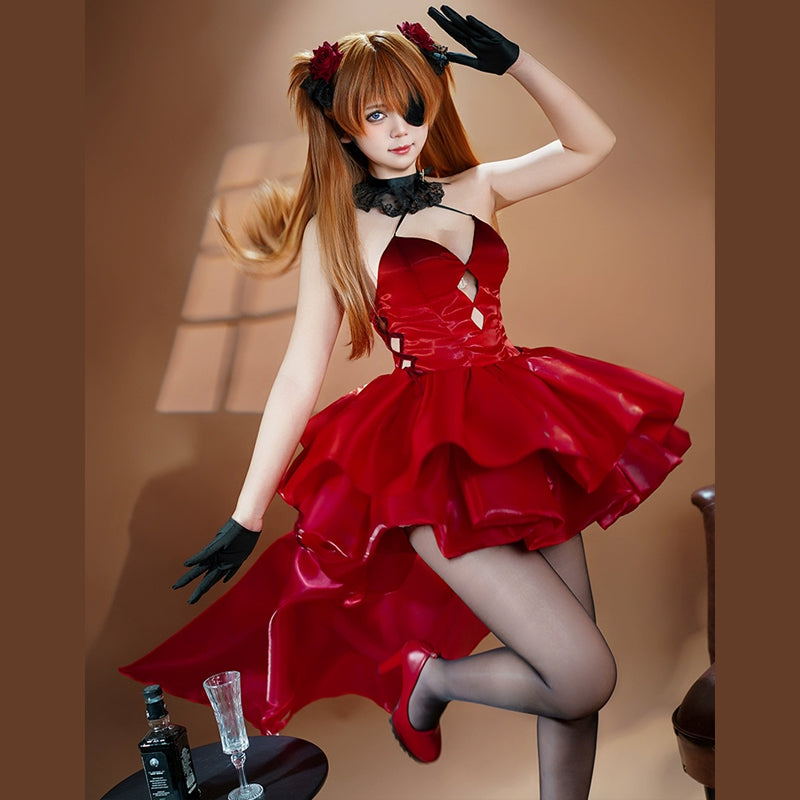 OROCOSPLAY Asuka Elegant Red Dress Cosplay Costume - NIKKE x EVA