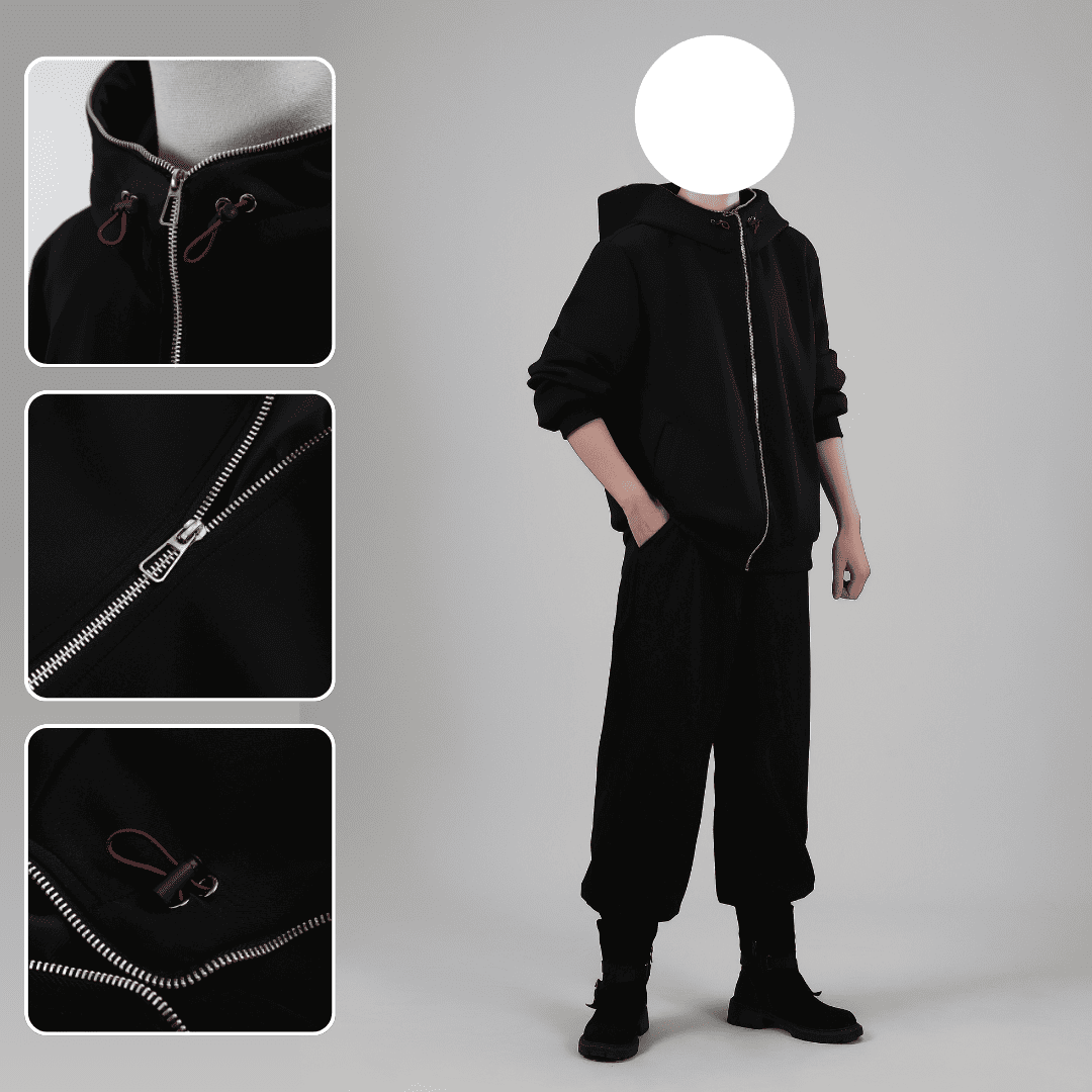 Rolecos Yuji Black Hoodie - JJK Sorcerer Costume