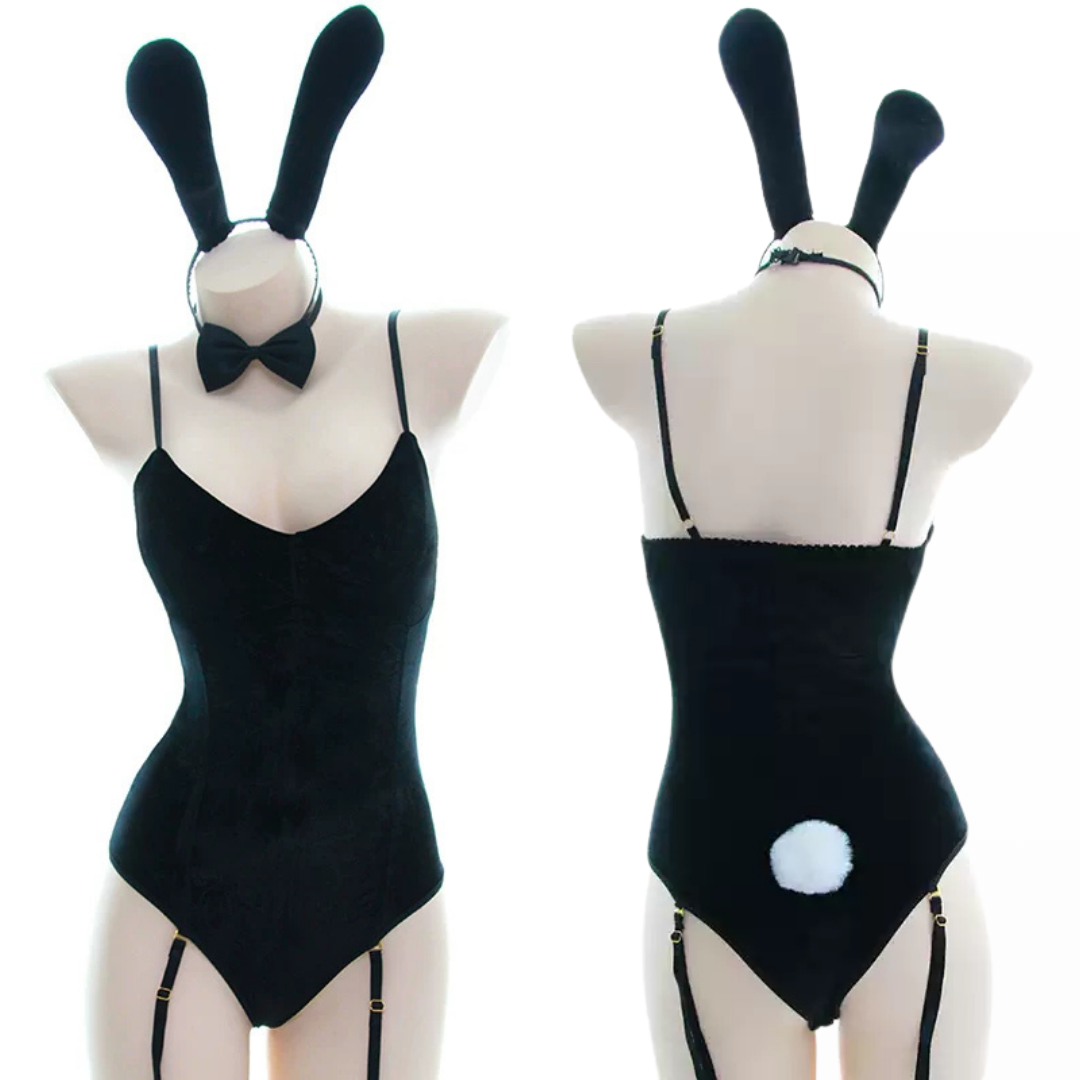 Rolecos Black Velvet Bunny Suit - Sexy Costume