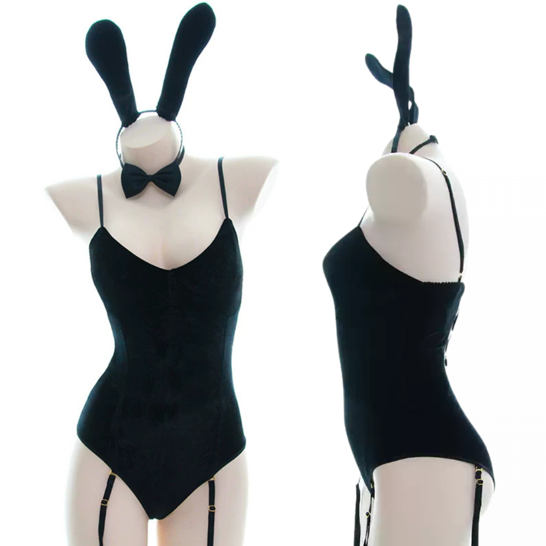 Rolecos Black Velvet Bunny Suit - Sexy Costume