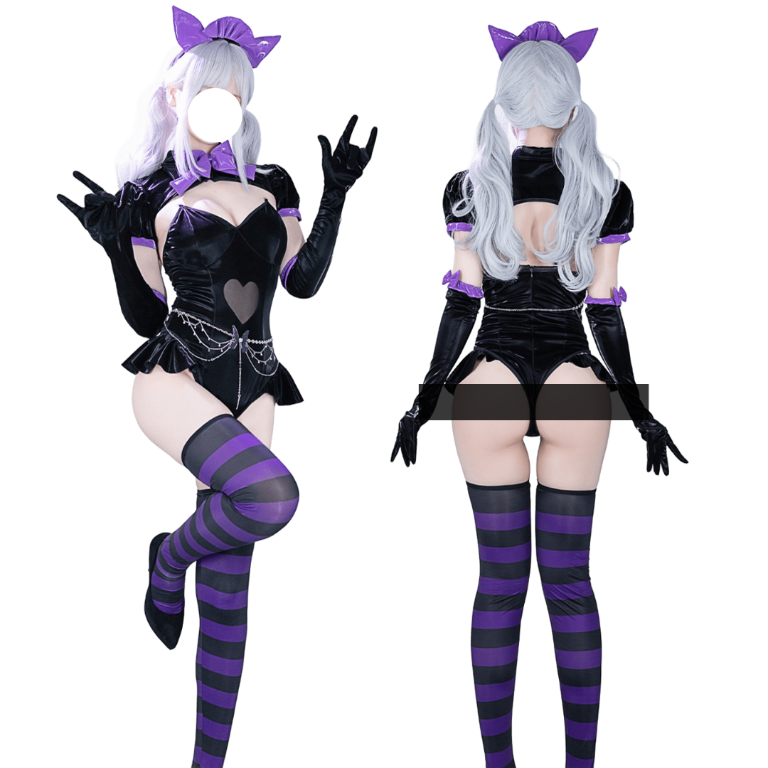 Rolecos Gothic Heart Cat Suit - Sexy Cosplay