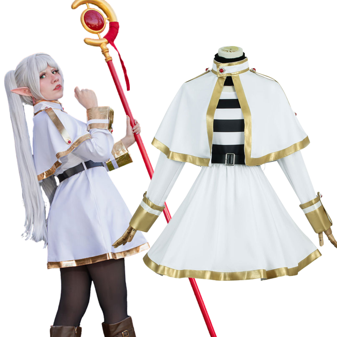 OROCOSPLAY Frieren White Elf Sorceress Cosplay Costume