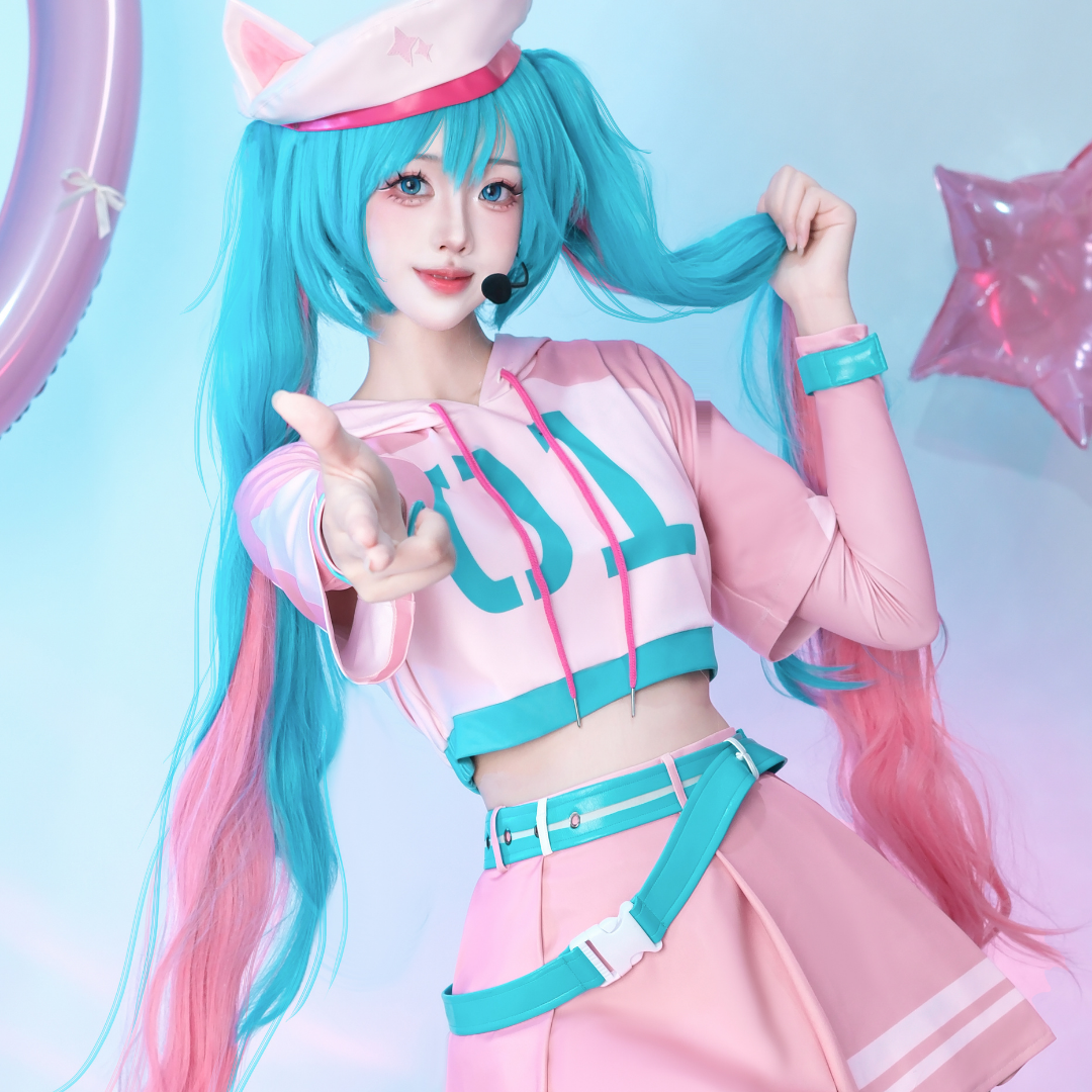 OROCOSPLAY Hatsune Miku Cosplay Costume Pink Skirt - Fortnite
