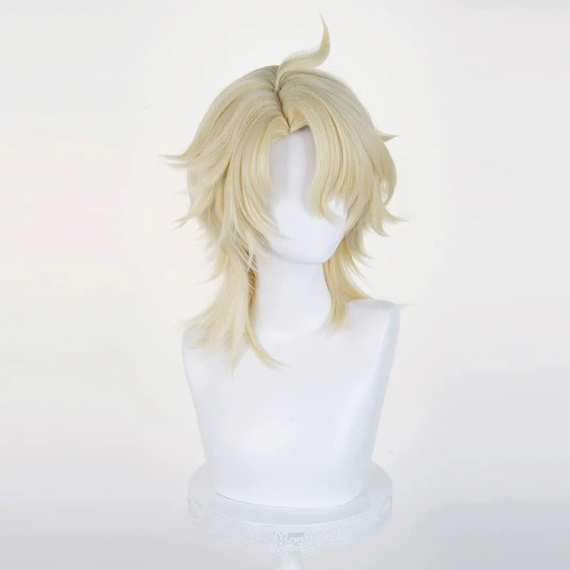 Rolecosplay Varka Gold Wig - Genshin Impact 35cm