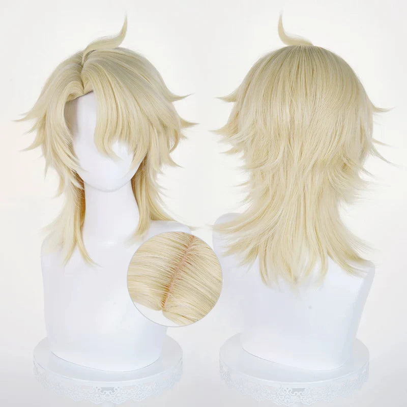 Rolecosplay Varka Gold Wig - Genshin Impact 35cm