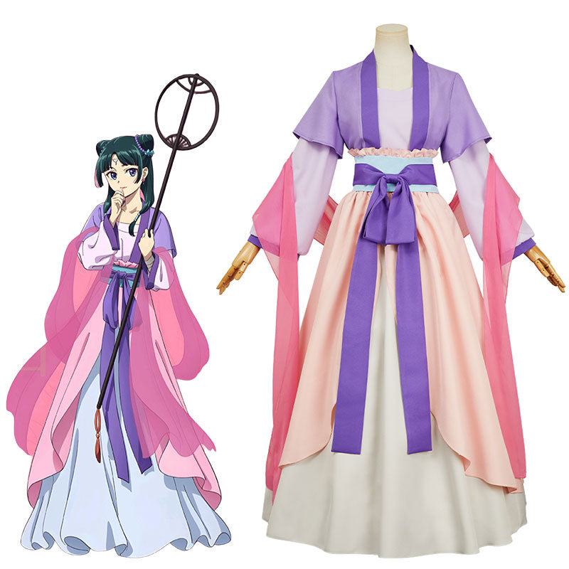 The Apothecary Diaries Maomao Pink Long Skirt Cosplay Costume - Ribbons Accessories Set