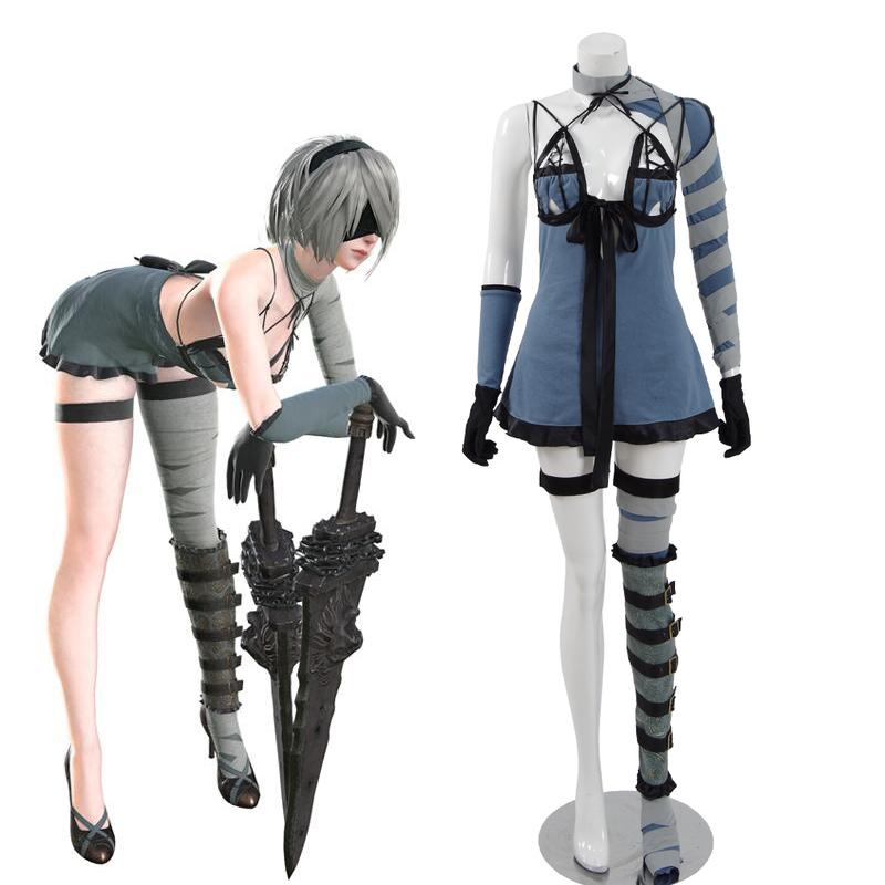 Nier: Automata 2B YoRHa No.2 Type B Cosplay Costume - Cotton Dress & Shorts Set