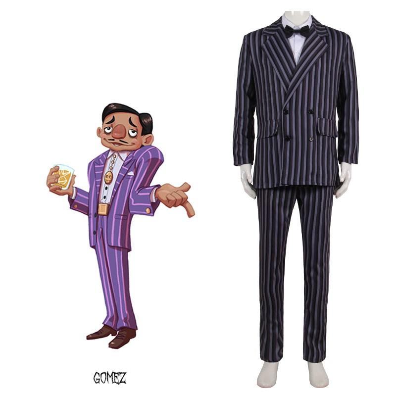 Addams Family Gomez Cosplay Costume - Suit with Coat, Pants, Shirt & Bow Tie