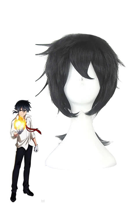 Akashic Records of Bastard Magic Instructor Glenn Radars Short Black Cosplay Wig - 40cm Straight