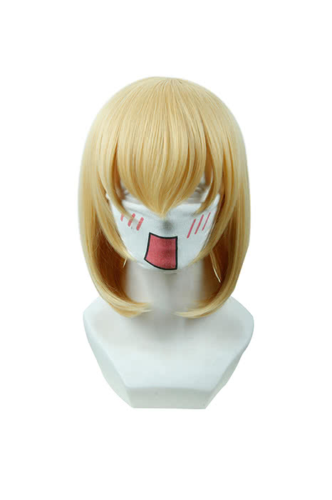 Akashic Records of Bastard Magic Instructor Rumia Tingel Short Golden Straight Cosplay Wig - 35cm