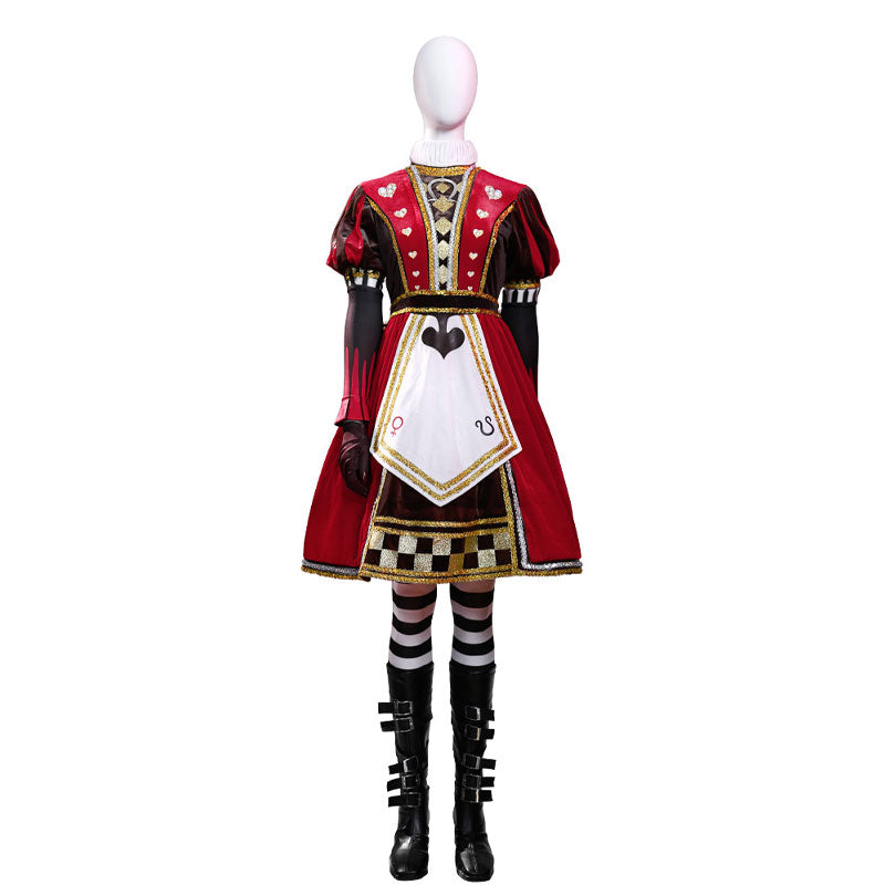 Alice: Madness Returns Alice Cosplay Costume - Red Velvet Gothic Halloween Outfit