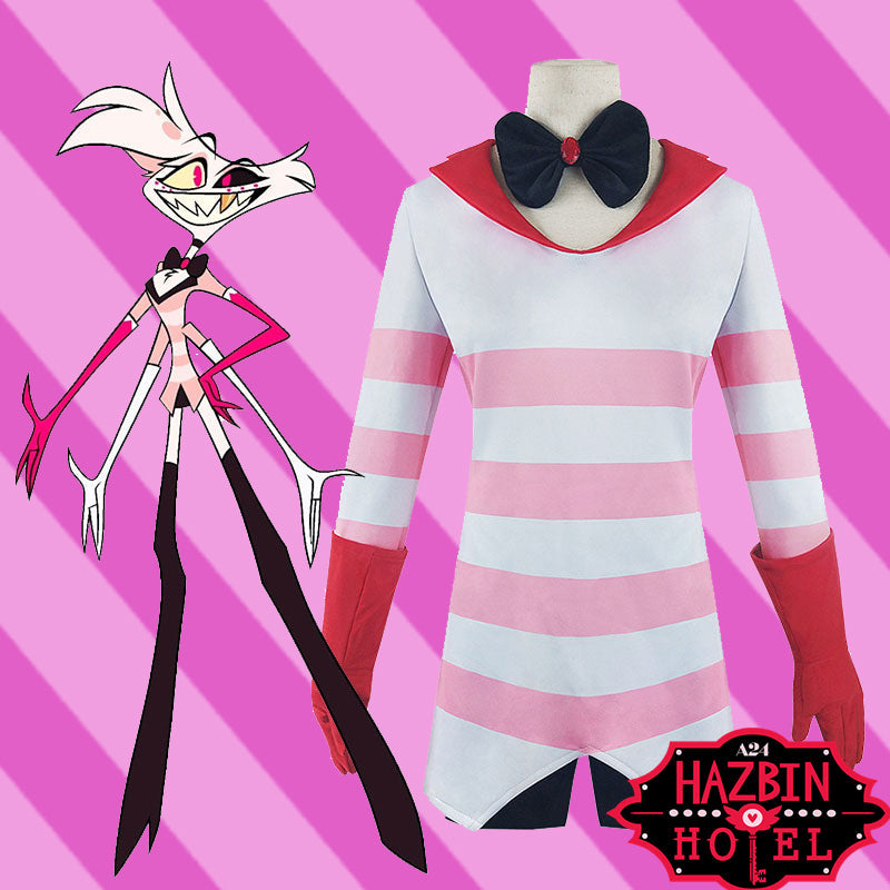 Hazbin Hotel Angel Dust Cosplay Costume - Full Set with Dress & Gloves