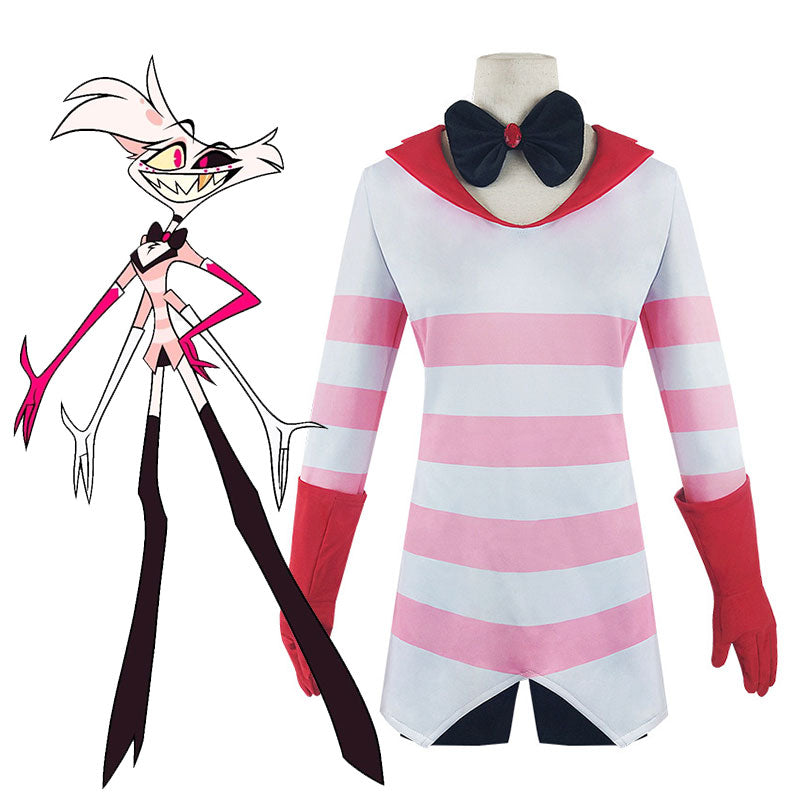 Hazbin Hotel Angel Dust Cosplay Costume - Full Set with Dress & Gloves
