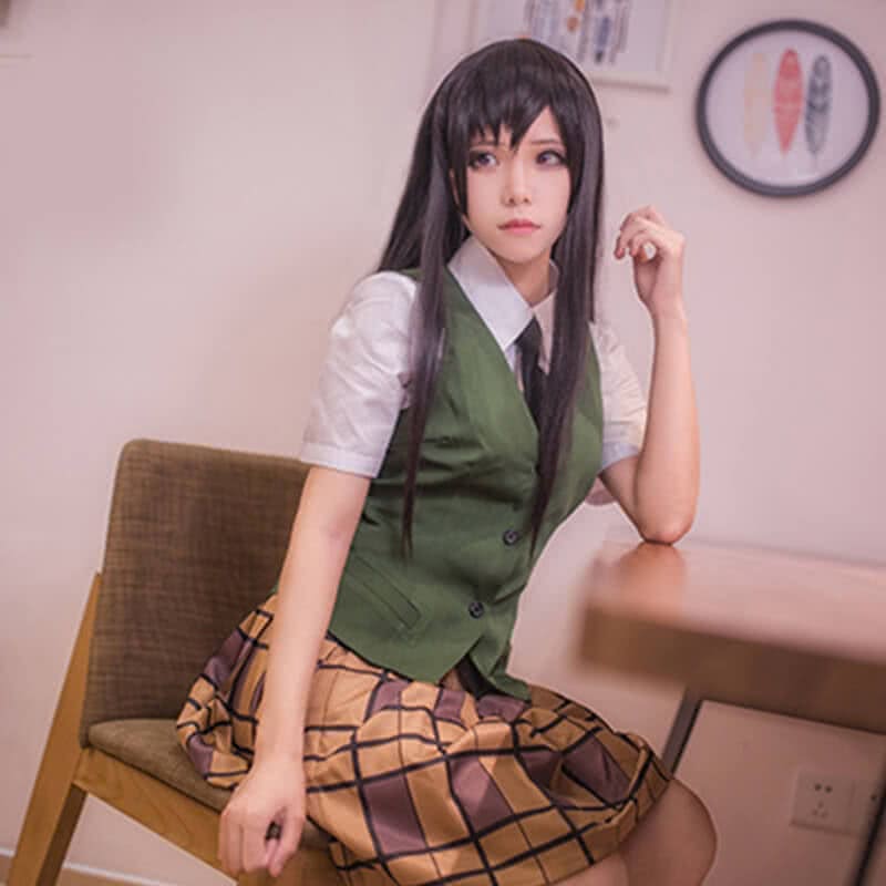 Citrus Mei Aihara Uniform Dress Cosplay Costume - Green Full Set