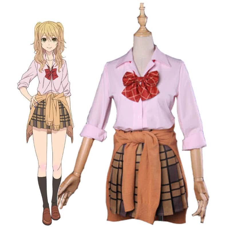 Citrus Yuzu Aihara Uniform Dress Cosplay Costume - Yellow Full Set