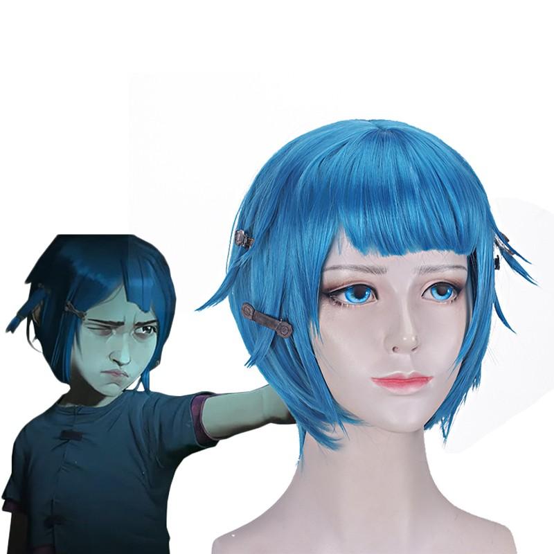 OROCOSPLAY Jinx Children Short Cosplay Wig - LOL Arcane Blue Heat Resistant Fiber