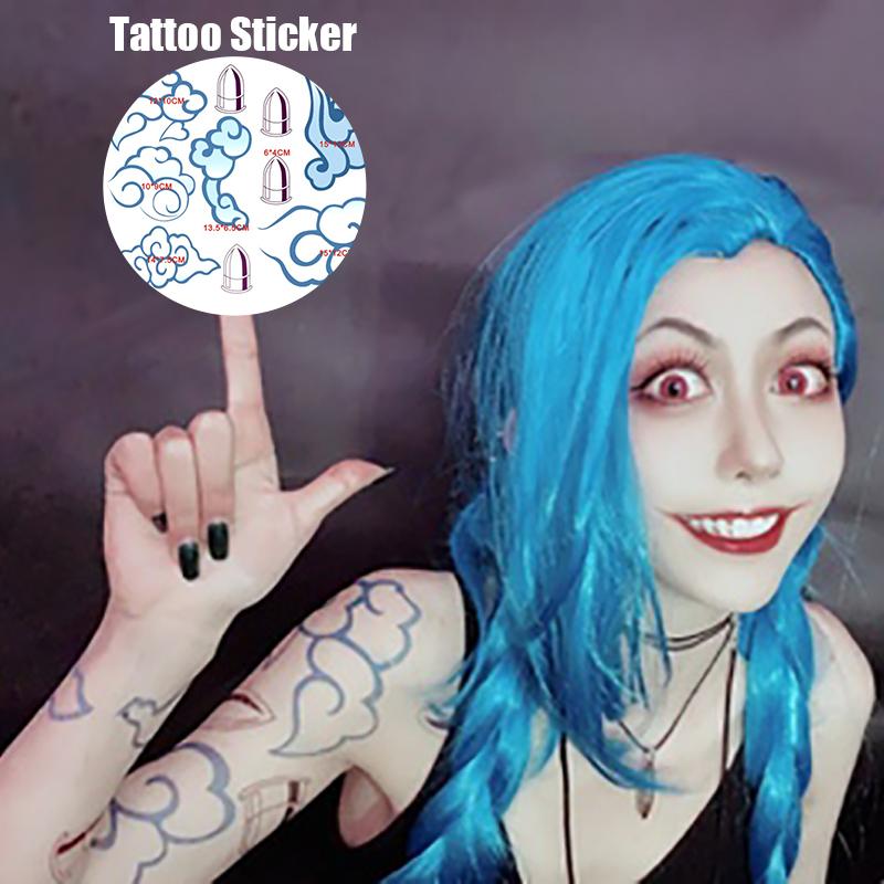 OROCOSPLAY Jinx Tattoo Sticker & Headwear Set - LOL Arcane Cosplay Prop