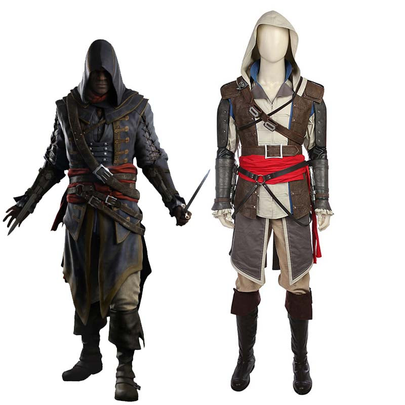 OROCOSPLAY Adewale Cosplay Costume - Assassin's Creed IV Black Flag Satin Fur Outfit