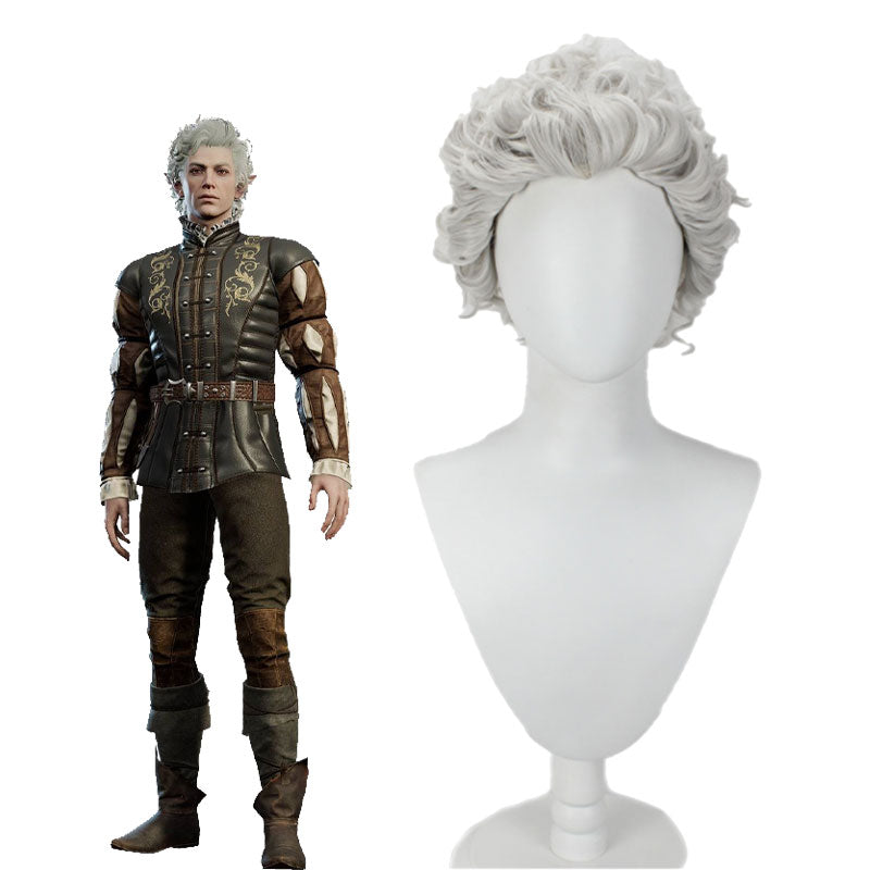 OROCOSPLAY Astarion Grey Curly Wig - Baldur's Gate 3