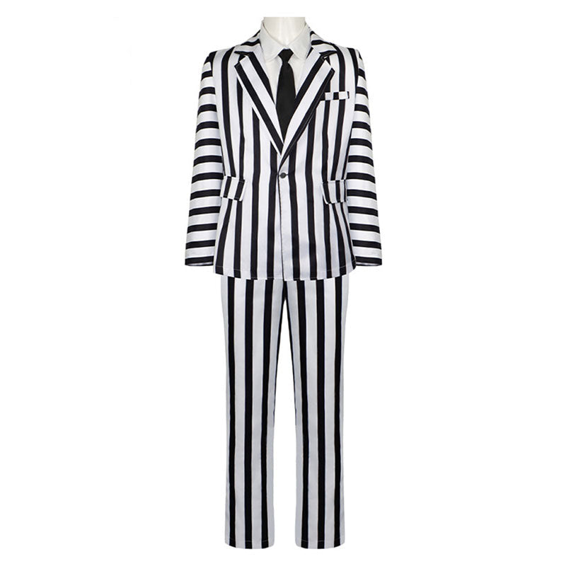 OROCOSPLAY Beetlejuice Striped Suit - Beetlejuice 2 Halloween Costume