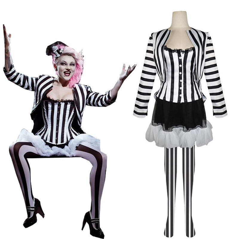OROCOSPLAY Lydia Deetz Striped Suit - Beetlejuice 2 Halloween Costume