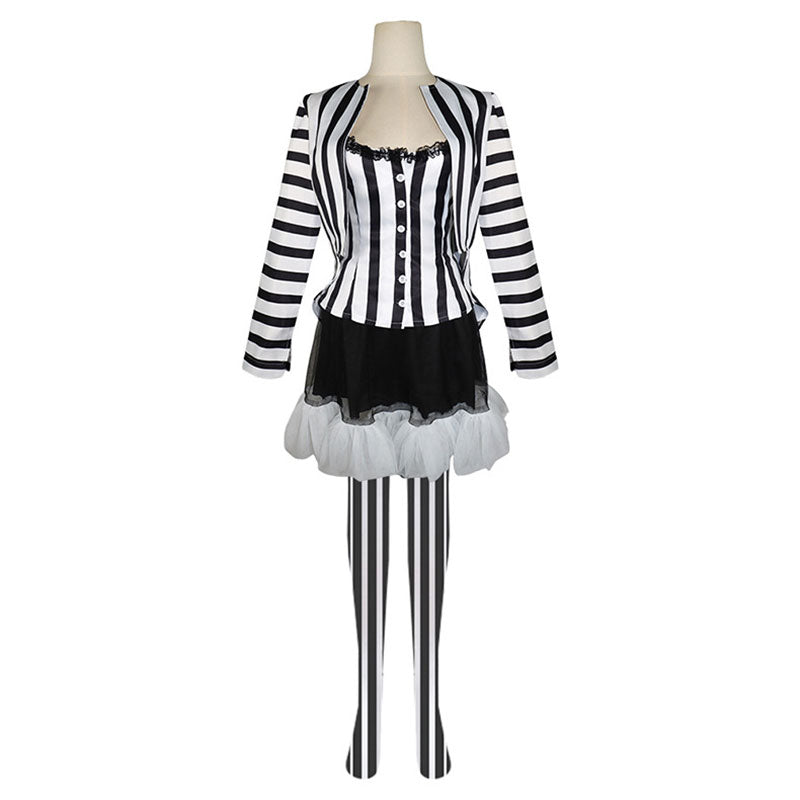 OROCOSPLAY Lydia Deetz Striped Suit - Beetlejuice 2 Halloween Costume
