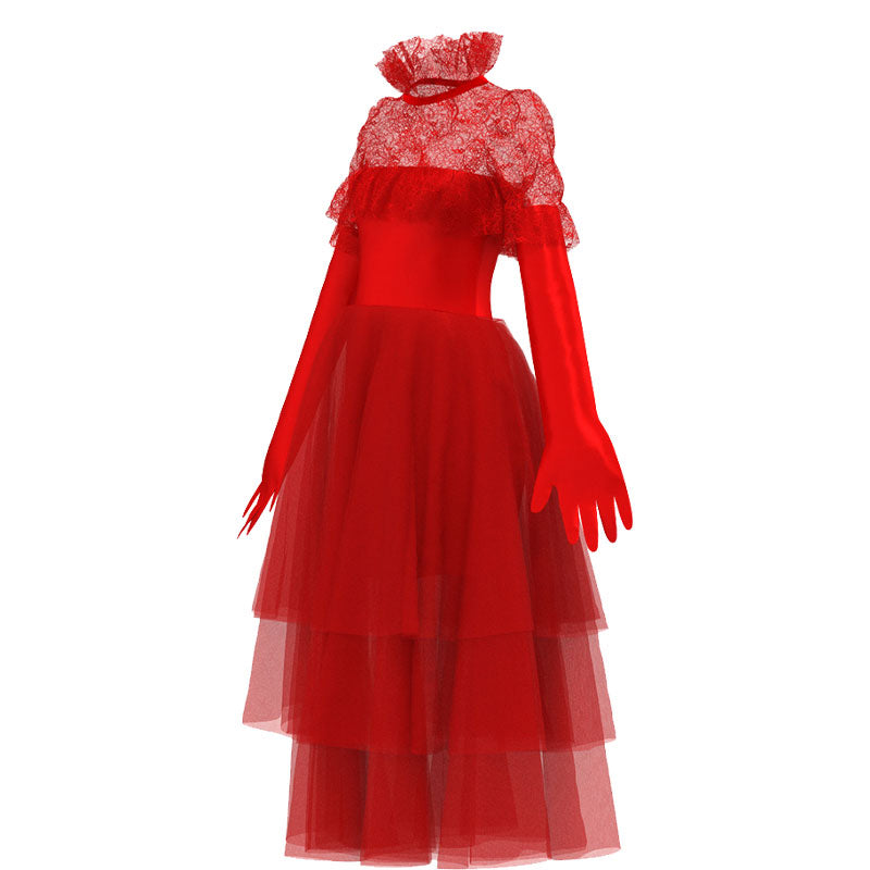 OROCOSPLAY Lydia Deetz Red Wedding Dress - Beetlejuice 2