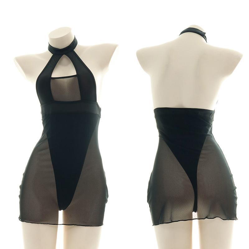 OROCOSPLAY Black High Fork Translucent Lingerie - Sexy Cosplay Costume
