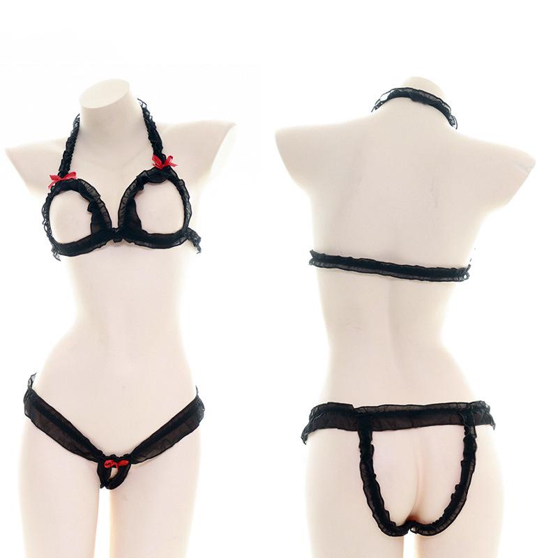 OROCOSPLAY Black Lace Hollow Bikini - Sexy Cosplay Costume